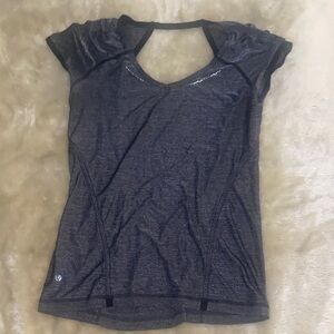 lululemon athletica Heathered Charcoal Gray Open-Back Tank